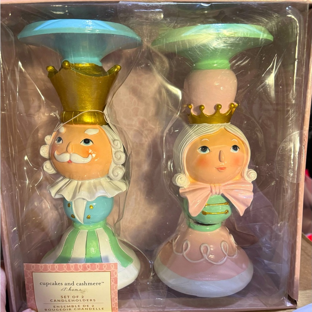 Viral Cupcakes & Cashmere Candle Pedestal Holders Nutcracker King Pastel Pink